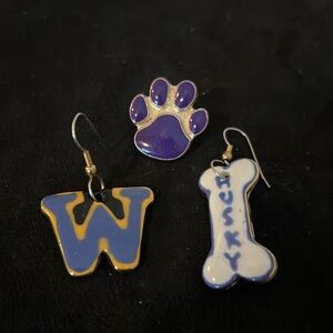 University of Washington Huskies earrings & pin